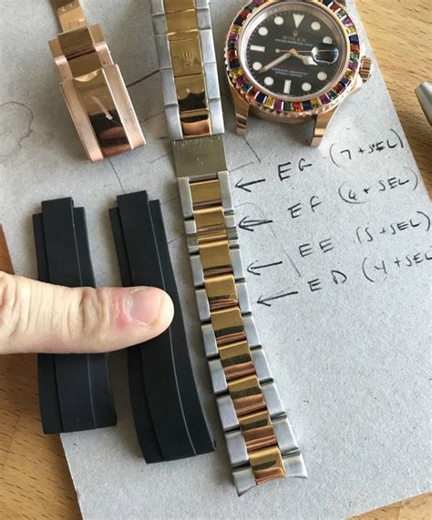 aftermarket oyster band rolex|Rolex oysterflex size chart.